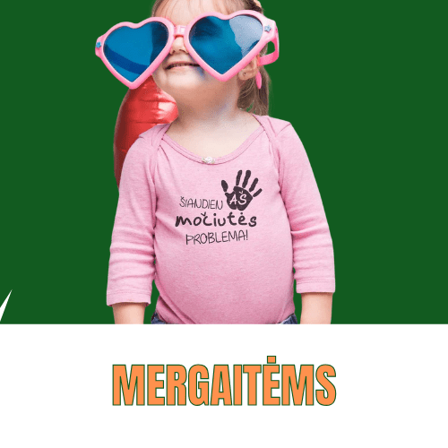 Linksmi marškinėliai mergaitei - Spaudikė