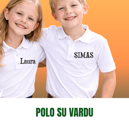 Polo marškinėliai su vardu - Spaudikė