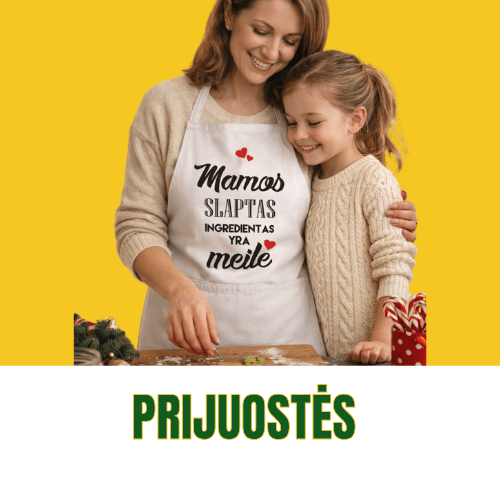 Prijuostės su užrašais - Spaudikė