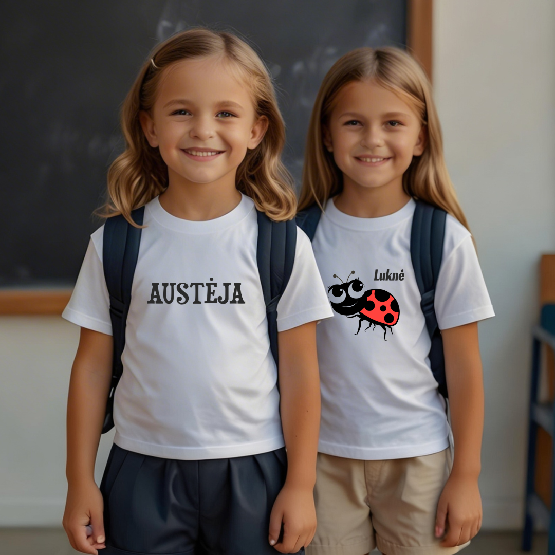 marskineliai su vardu mokyklai