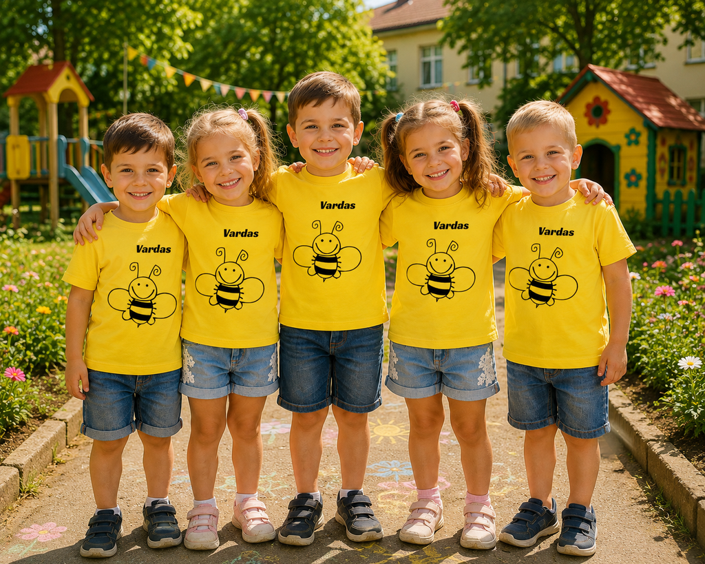 Marškinėliai darželiui bitučių grupei