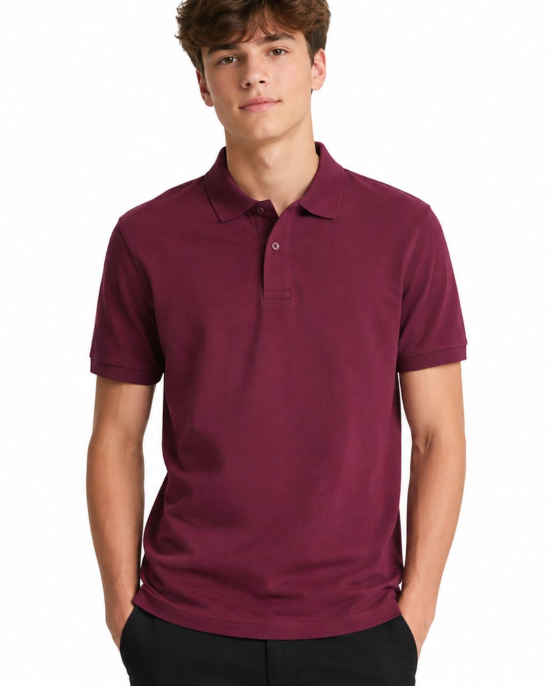 Bordo polo marškinėliai mokyklai (vyriškas modelis)