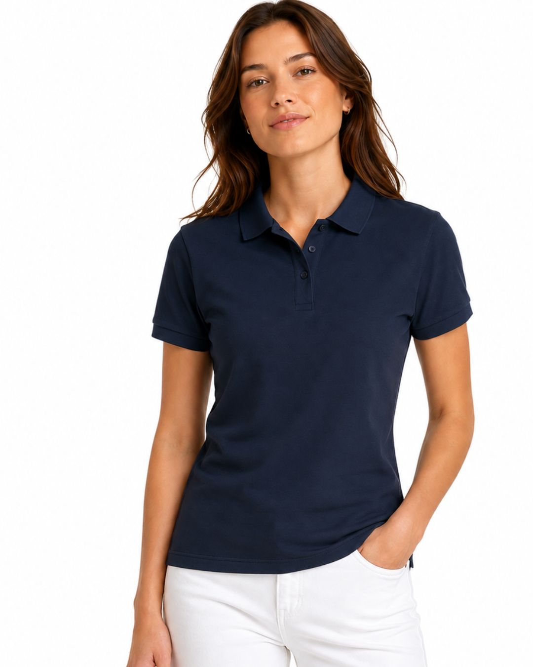 Tamsiai mėlyni (navy) polo marškinėliai mokyklai