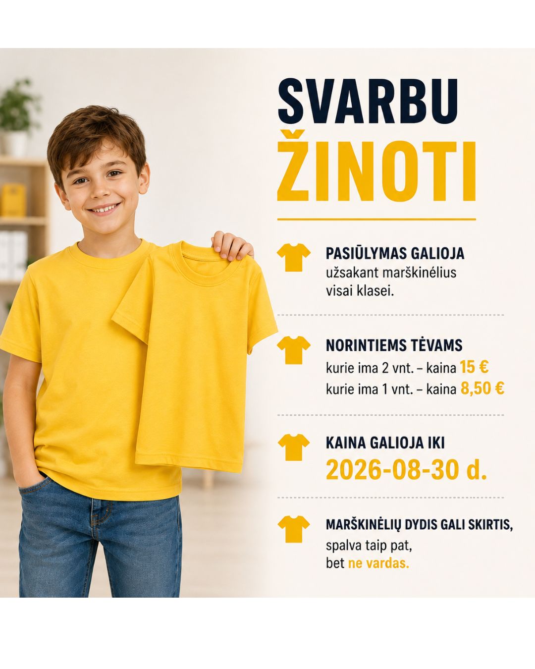 Pasiūlyma du vardiniai marskinėliai 15 eur.