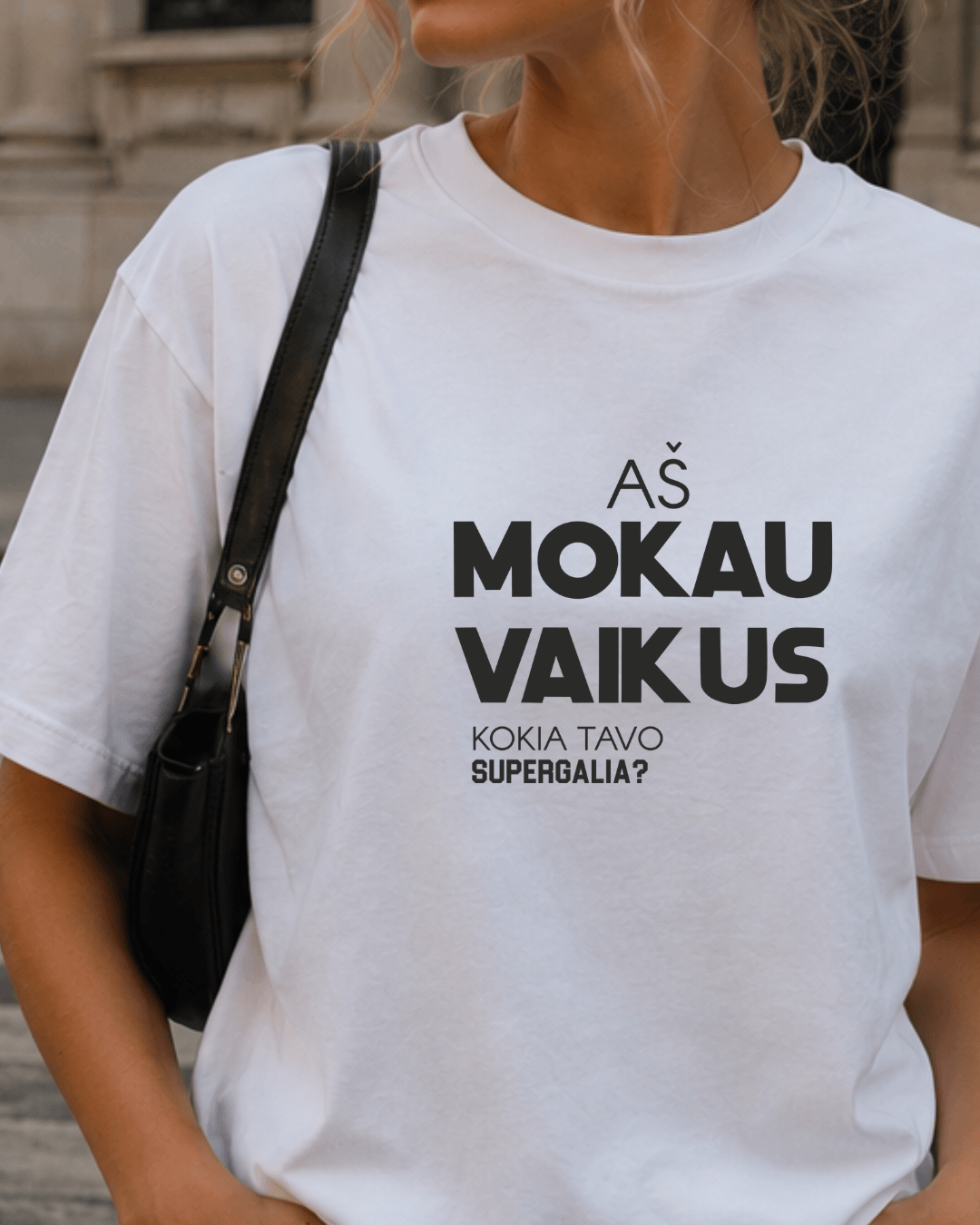 "Aš mokau vaikus. Kokia tavo supergalia?" marškinėliai mokytojai - Spaudikė