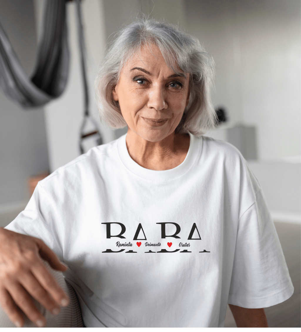BABA su anukų vardais. Personalizuoti marškinėliai - Spaudikė