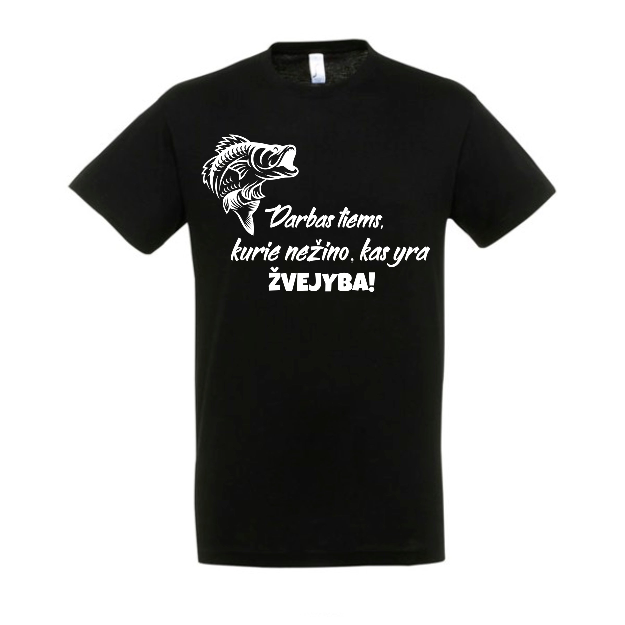 marskineliai su uzrasu, darbas tiems kas nezino jog yra zvejyba