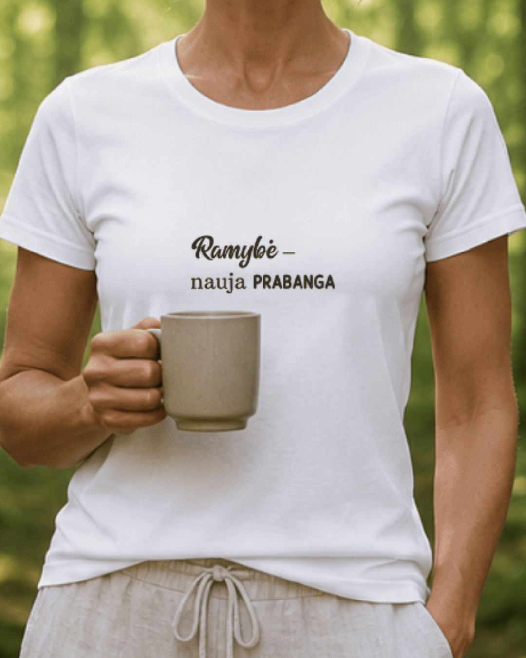 moteriski marskineliai su uzrasu apie ramybe
