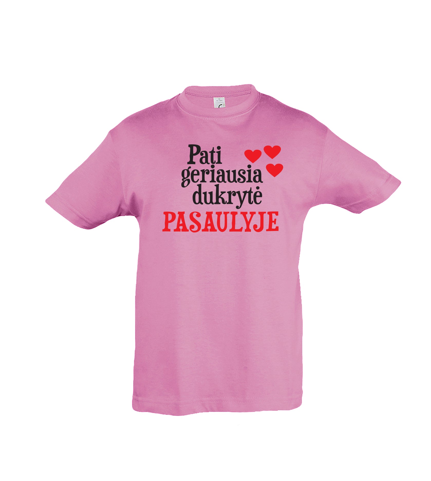 marskineliai vaikiski mergaitei su uzrasu geriausia dukryte pasaulyje