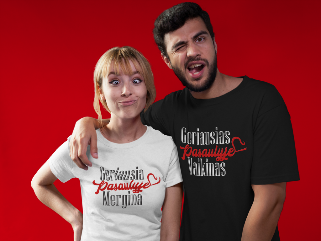 Marskineliai su uzrasu porai valentino dienai