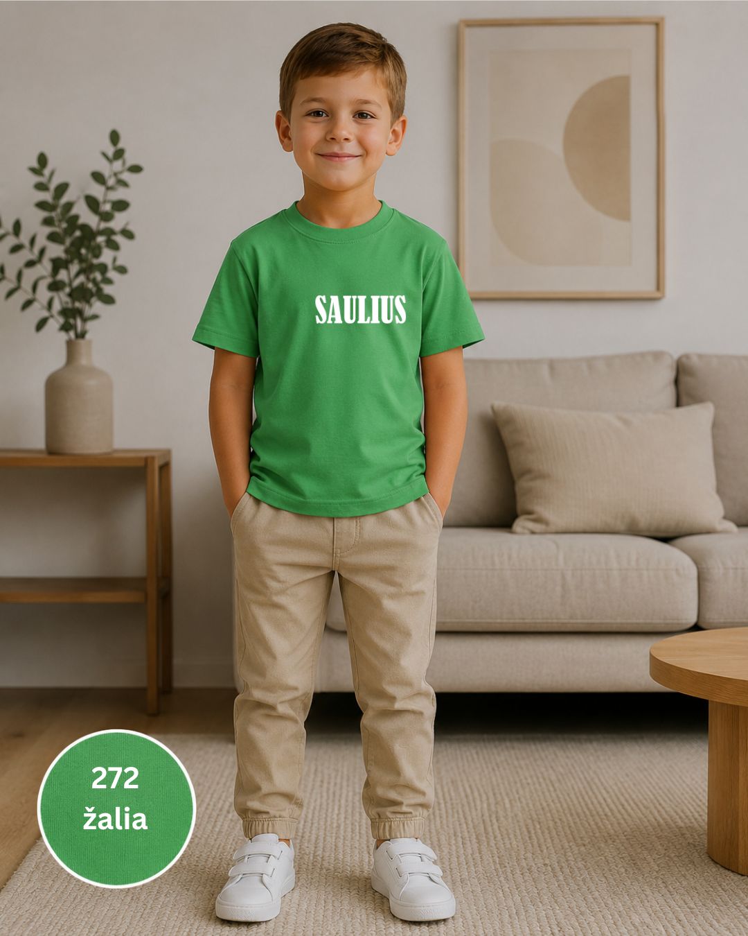 Marškinėliai su vardu žalia spalva nuo 8,50 EUR - Spaudikė
