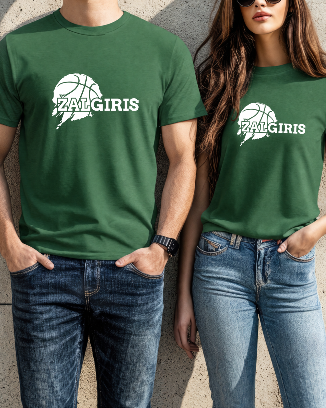marskineliai su zrasu zalgiris, krepsinio sirgaliui