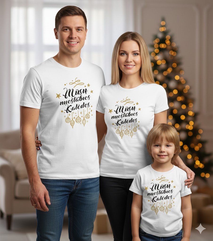marskineliai su uzrasu apie kaledas