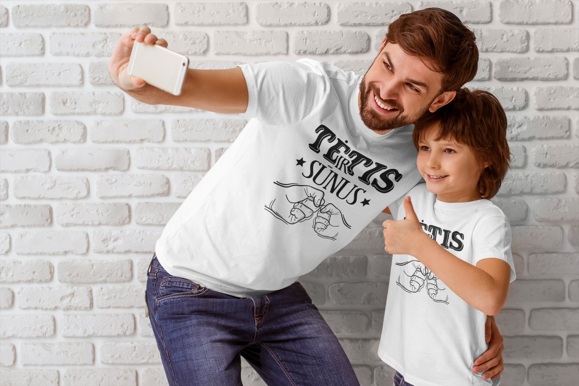 marskineliai su uzrasu tecio dienos proga tevui ir sunui