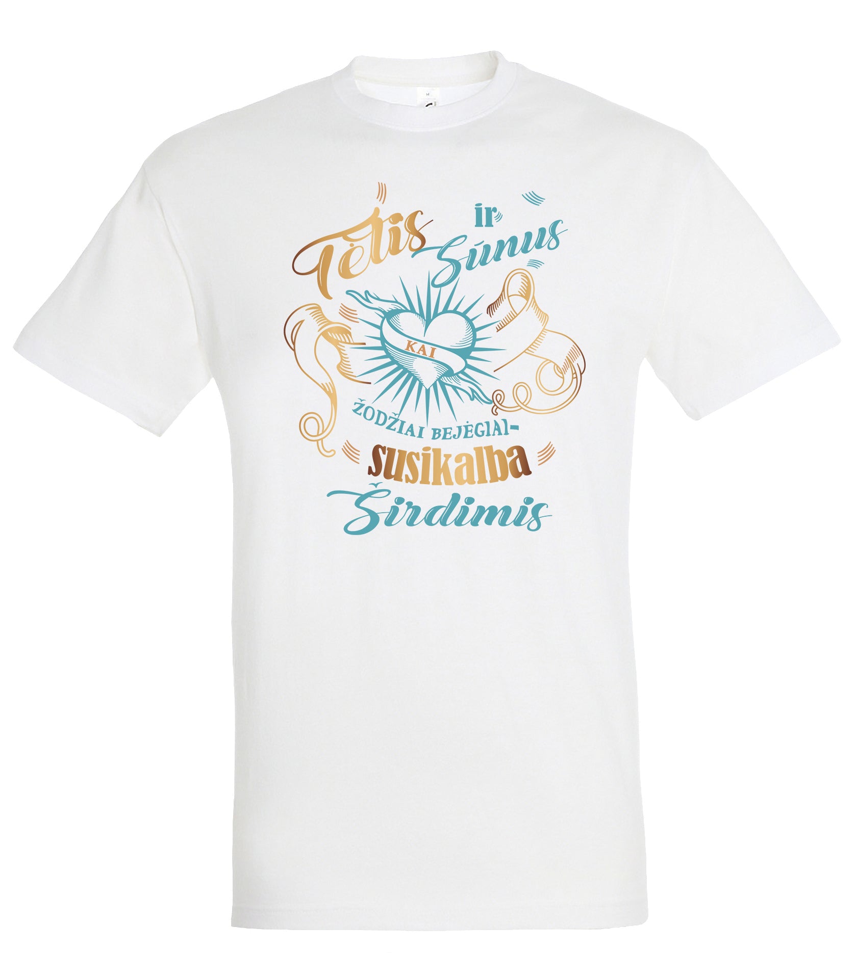 marskineliai su uzrasu tetis ir sunus susikalba sirdimi