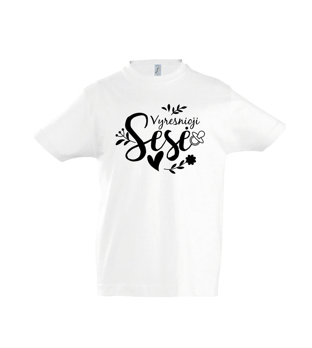 marskineliai vaikiski su uzrasu vyresnioji sese